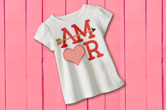AMOR Con Corazón Y Flecha Applique: A Heartfelt Design